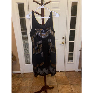 Women's Attitude Dress Black Gold Size 12